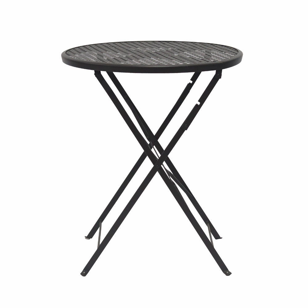 Kara Antirust Treatment Metal Outdoor Small Dining Table 60cm Espresso Fast shipping On sale