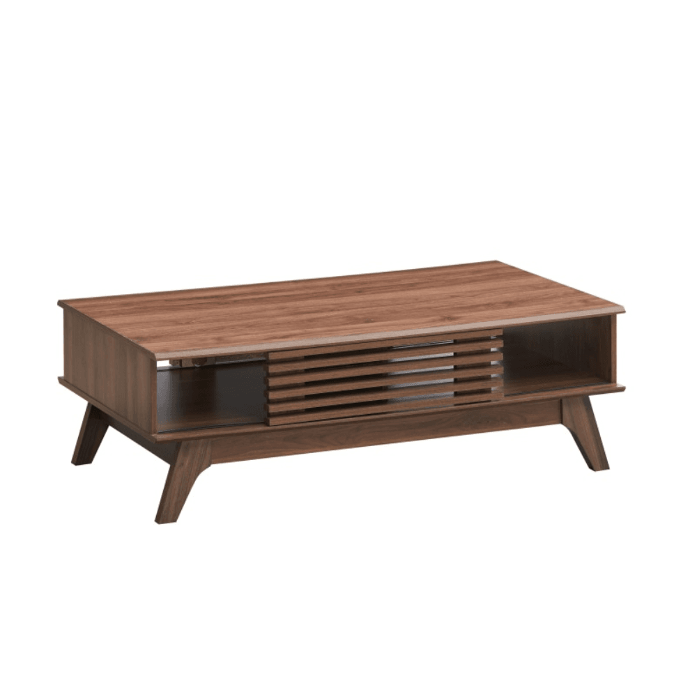 Karyn Rectangular Wooden Coffee Tea Table W/ 2-Door - Walnut Fast shipping On sale