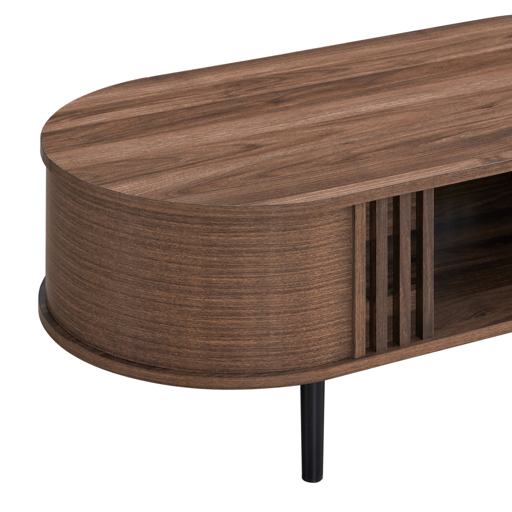 Kassy Open Shelf Wooden Tea Coffee Table Walnut Fast shipping On sale