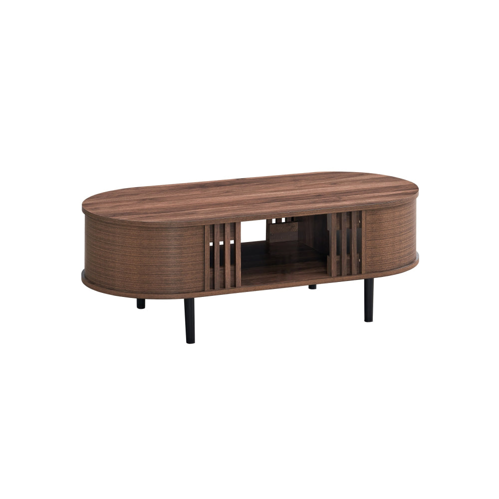 Kassy Open Shelf Wooden Tea Coffee Table Walnut Fast shipping On sale