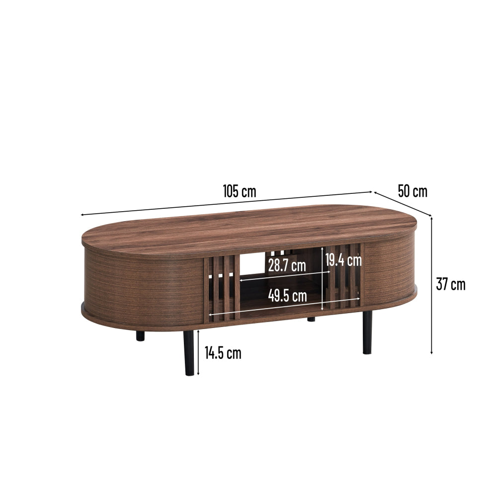 Kassy Open Shelf Wooden Tea Coffee Table Walnut Fast shipping On sale
