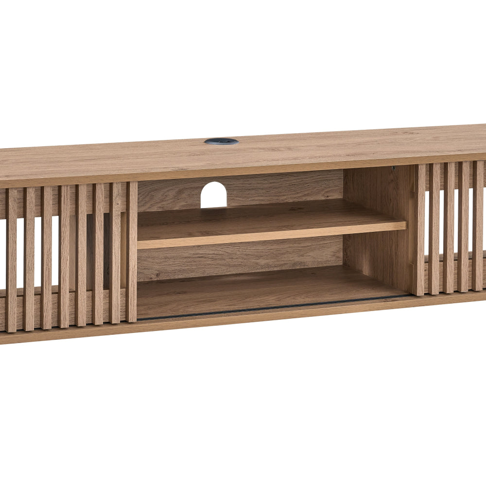 Kassy Wooden Wall mount Floating Entertainment Unit TV Stand 180cm 2 Doors Oak Fast shipping On sale