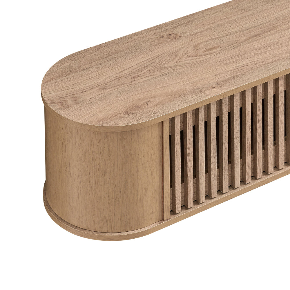 Kassy Wooden Wall mount Floating Entertainment Unit TV Stand 180cm 2 Doors Oak Fast shipping On sale