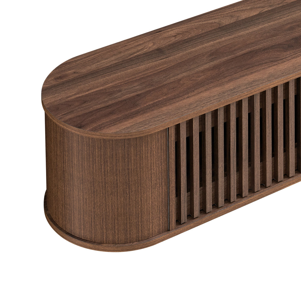 Kassy Wooden Wall mount Floating Entertainment Unit TV Stand 180cm 2 Doors Walnut Fast shipping On sale