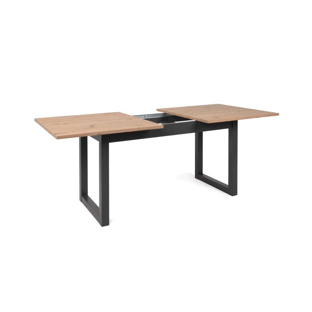 Kavita Modern wooden Extendable Rectangular Kitchen Dining Table 160-200cm Oak/Black Fast shipping On sale