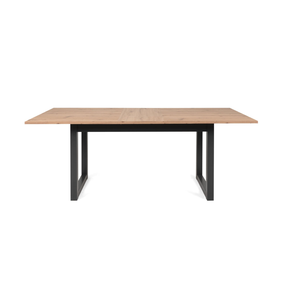 Kavita Modern wooden Extendable Rectangular Kitchen Dining Table 160-200cm Oak/Black Fast shipping On sale