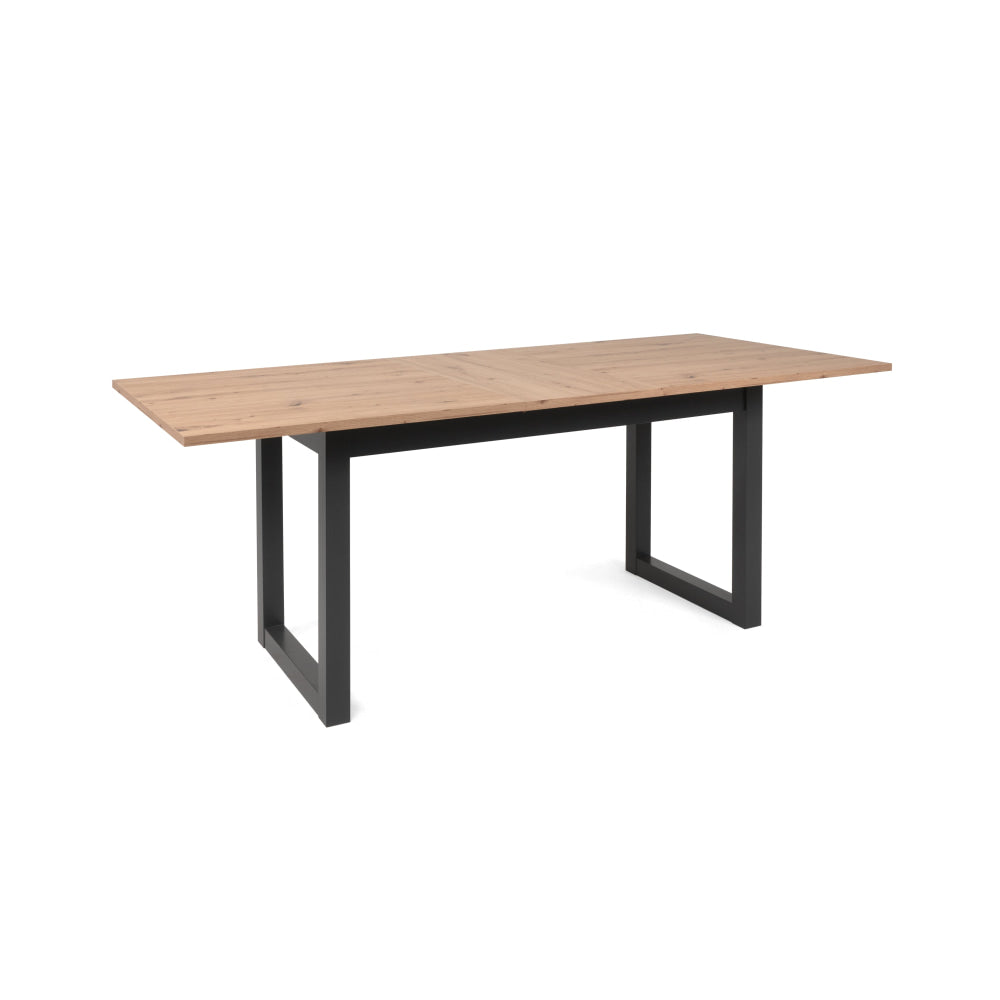 Kavita Modern wooden Extendable Rectangular Kitchen Dining Table 160-200cm Oak/Black Fast shipping On sale