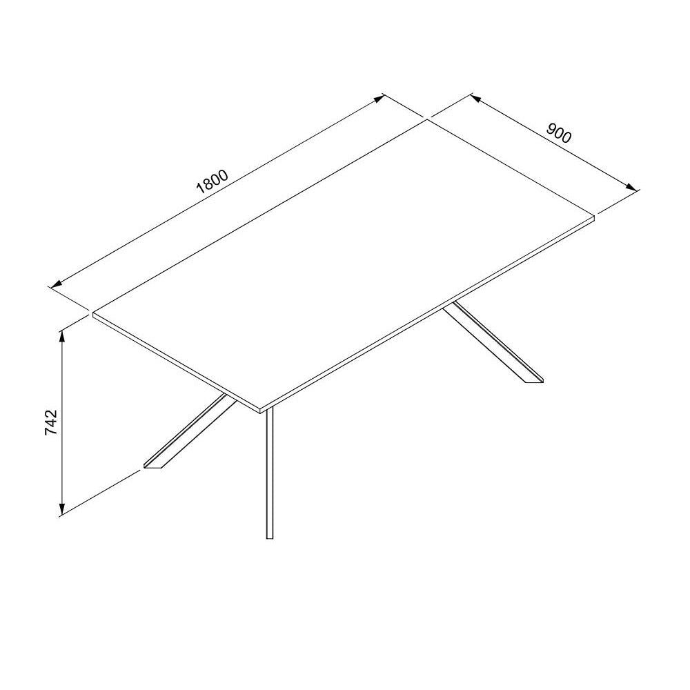 Momentous Living - Kays Modern Rectangular Kitchen Dining Table 180cm ...