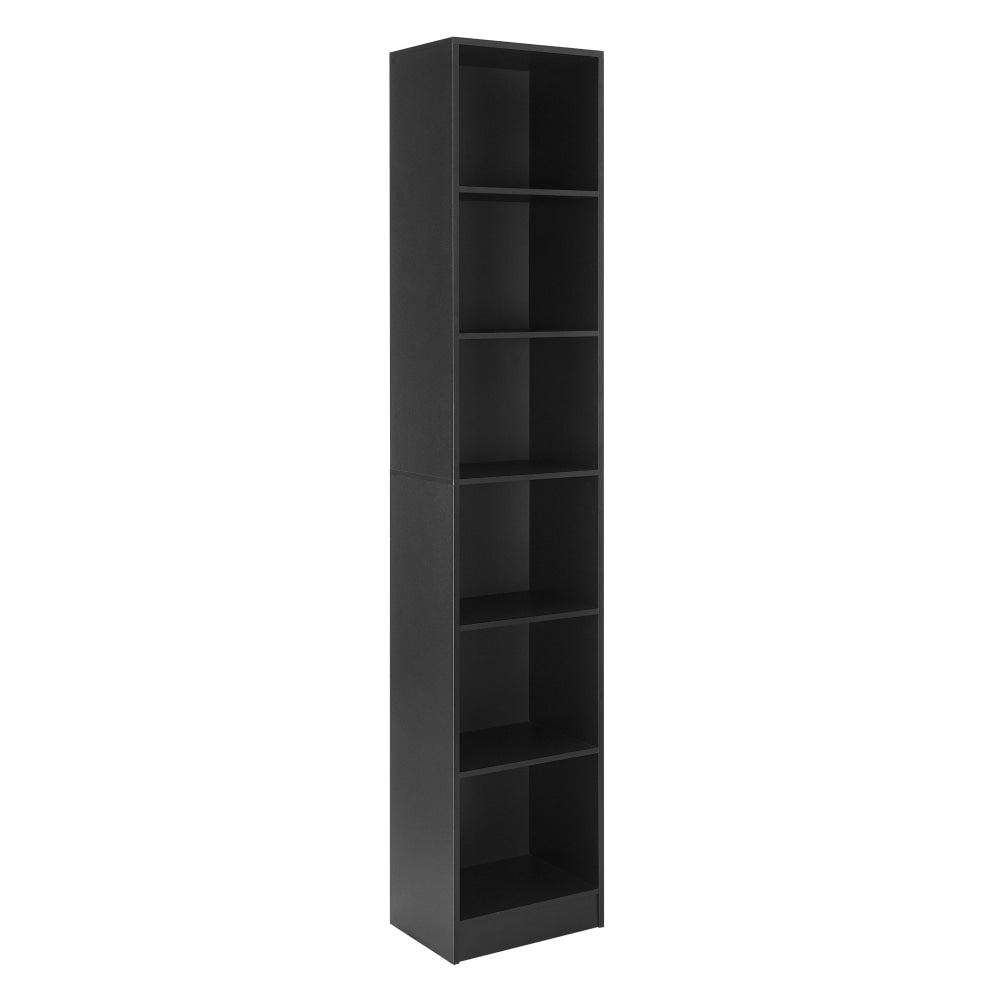 Keto Modern 6-Tier Wooden Bookcase Display Shelf Narrow - Black Fast shipping On sale