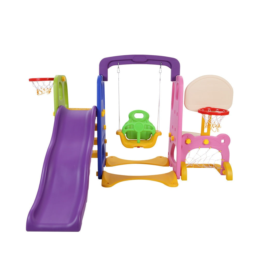 Kids 7-in-1 Slide Swing with Basketball Hoop Toddler Outdoor Indoor Play Furniture Fast shipping On sale