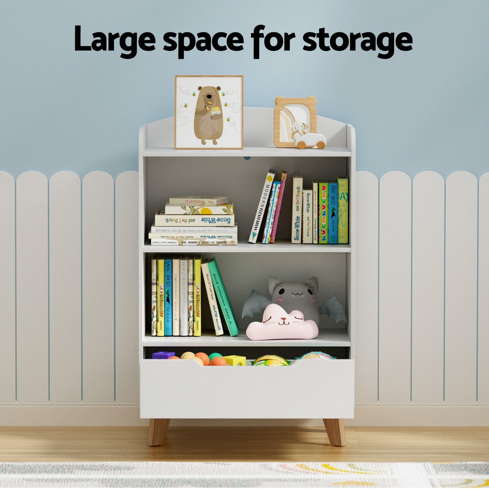 Kids Bookshelf 3 Tiers Storage Children Bookcase Toys Organiser Drawer Furniture Fast shipping On sale