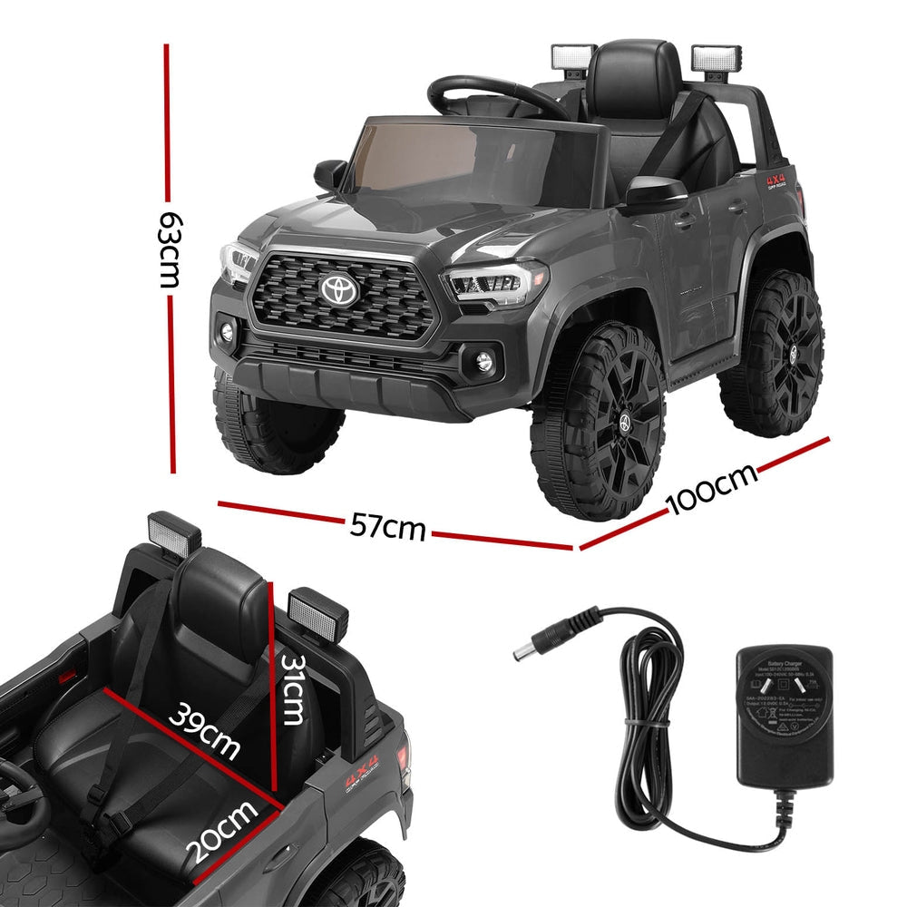 Kids Electric Ride On Car Toyota Tacoma Off Road Jeep Toy Cars Remote 12V Grey Fast shipping sale