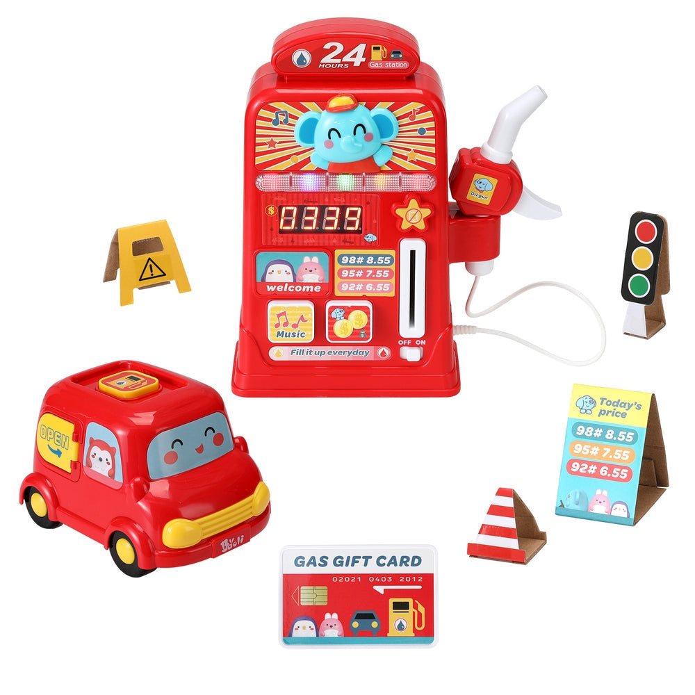 Kids Gas Petrol Station Pumper Pretend Play Toys Car Music Card Playset Fast shipping On sale