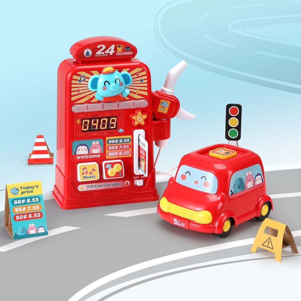 Kids Gas Petrol Station Pumper Pretend Play Toys Car Music Card Playset Fast shipping On sale