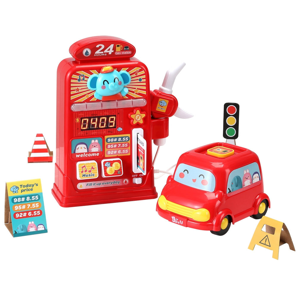 Kids Gas Petrol Station Pumper Pretend Play Toys Car Music Card Playset Fast shipping On sale