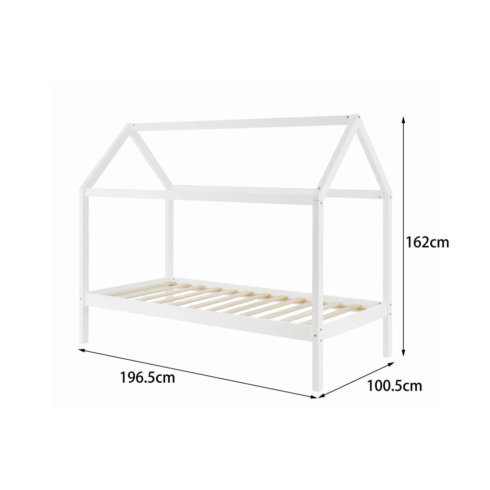 Kids House Wooden Bed Frame White Furniture Fast shipping On sale