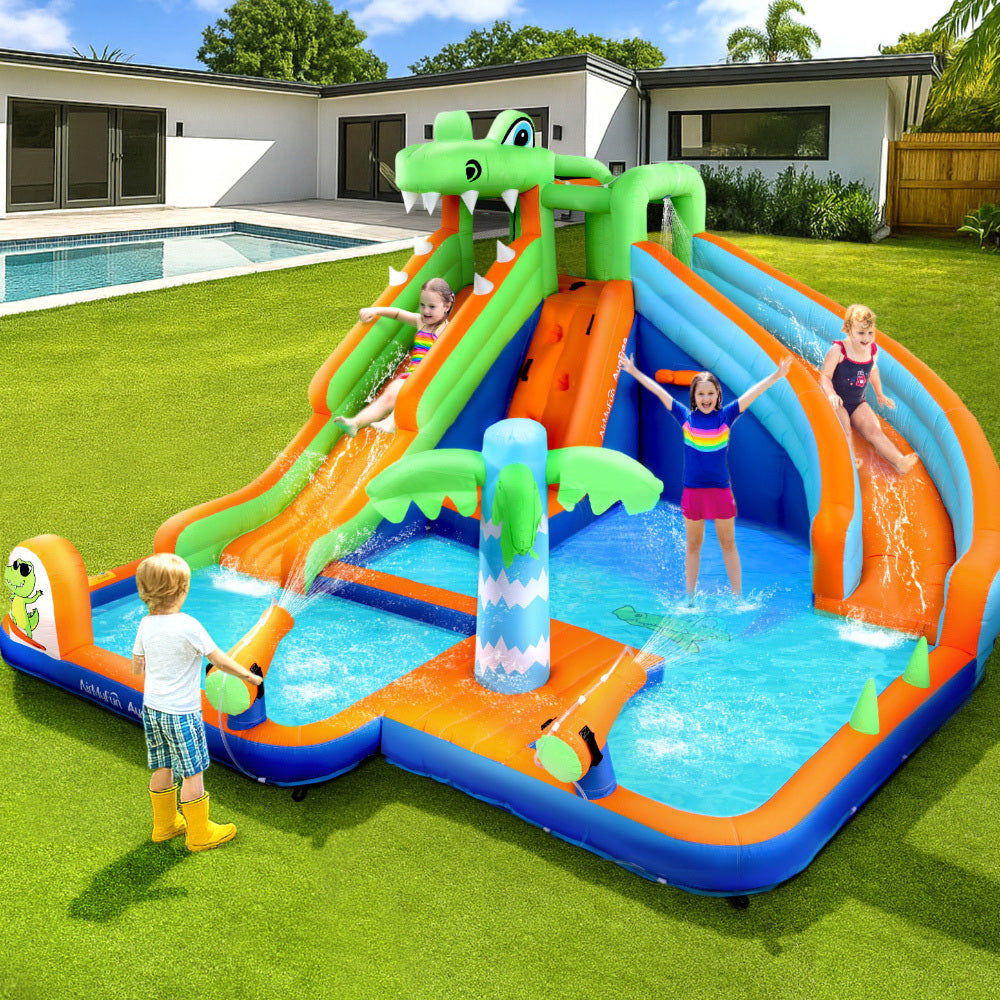 Momentous Living - Kids Inflatable Pool Water Double Slide Park Jumping ...
