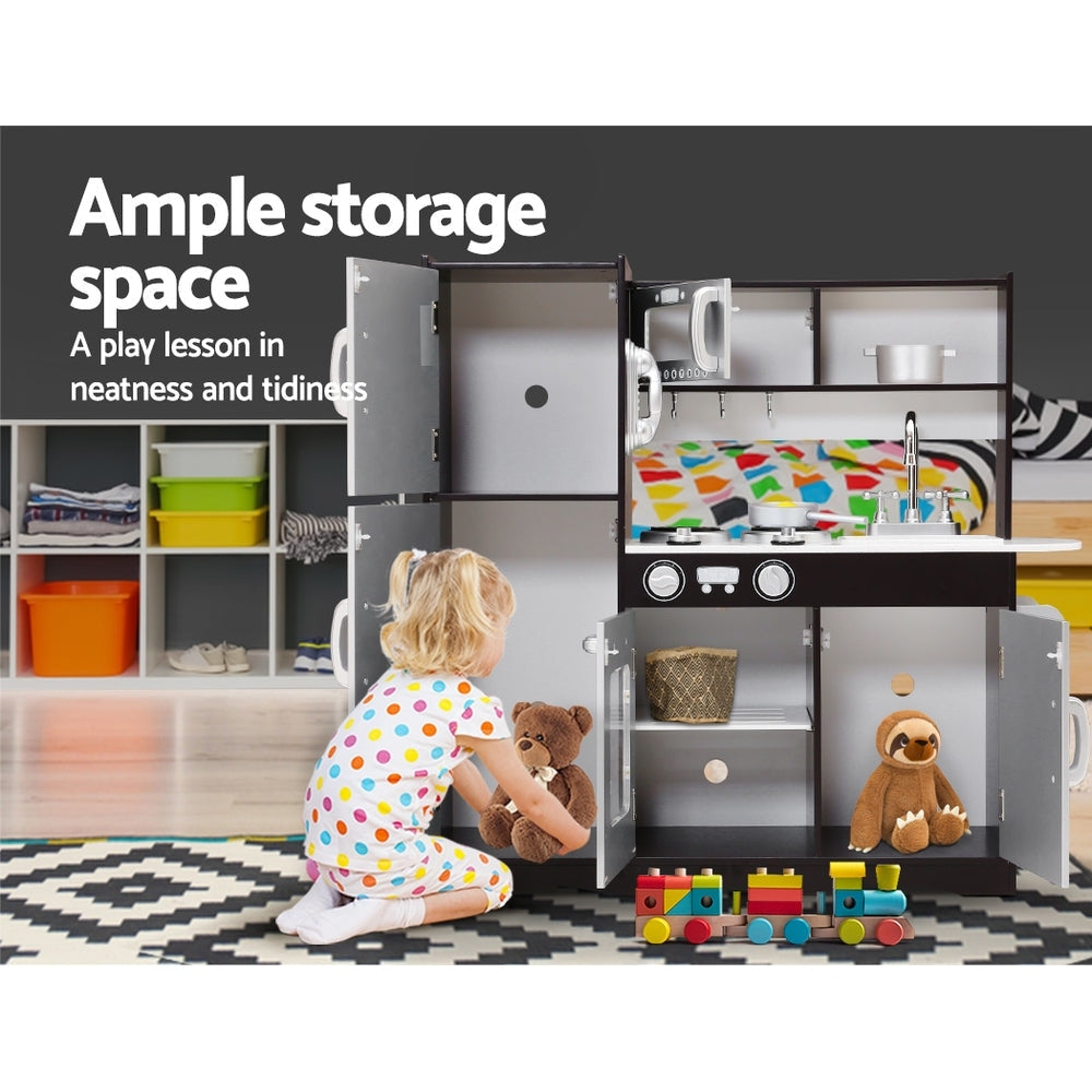 Kids Kitchen Set Pretend Play Food Sets Childrens Utensils Toys Black Furniture Fast shipping On sale