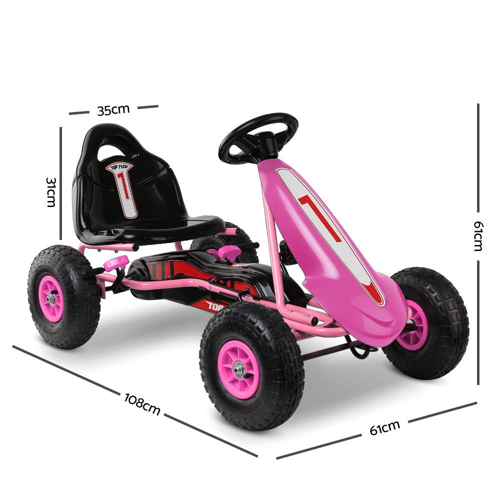 Kids Pedal Go Kart Car Ride On Toys Racing Bike Rubber Tyre Adjustable Seat Fast shipping sale