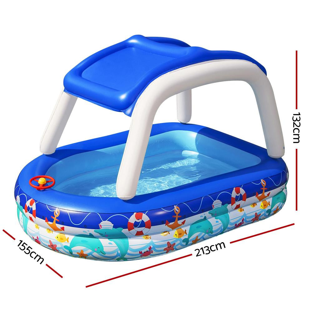 Kids Play Pools Above Ground Inflatable Swimming Pool Canopy Sunshade & Spa Fast shipping On sale