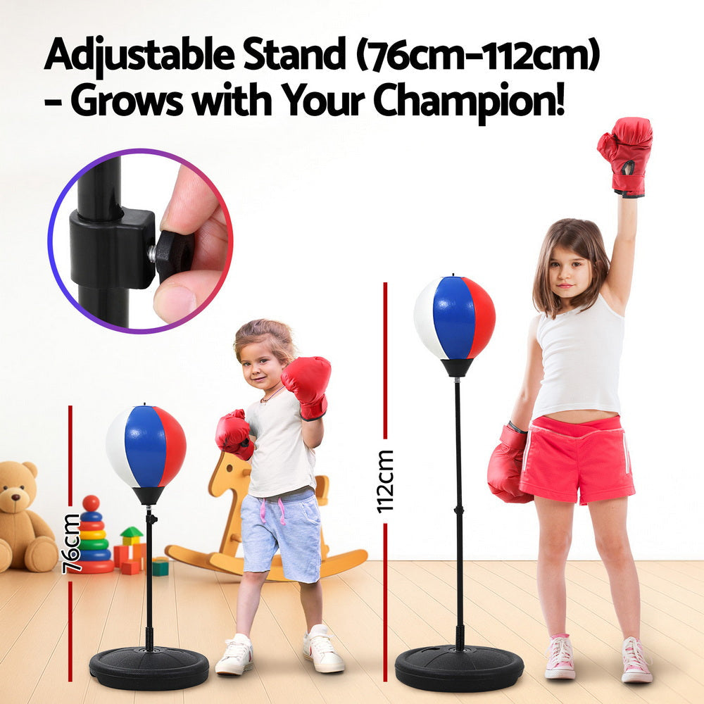 Kids Punching Bag Stand Set Adjustable 76-112cm with Gloves & Pump Sports Fitness Fast shipping On sale