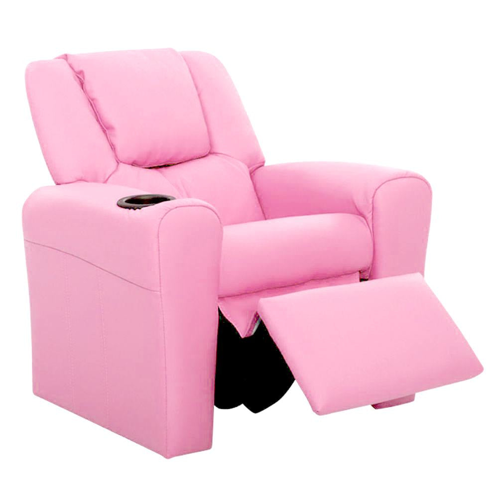 Kids Recliner Chair Pink PU Leather Sofa Lounge Couch Children Armchair Furniture Fast shipping On sale