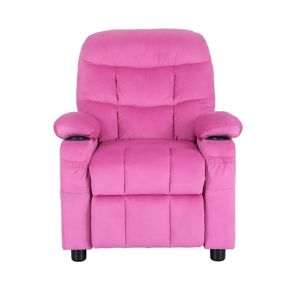 Kids Recliner Chair Pink Velvet Sofa Lounge Couch Children Charis Armchair Furniture Fast shipping On sale