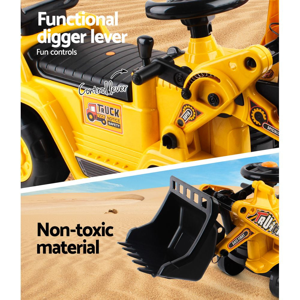 Kids Ride On Bulldozer - Yellow Fast shipping sale