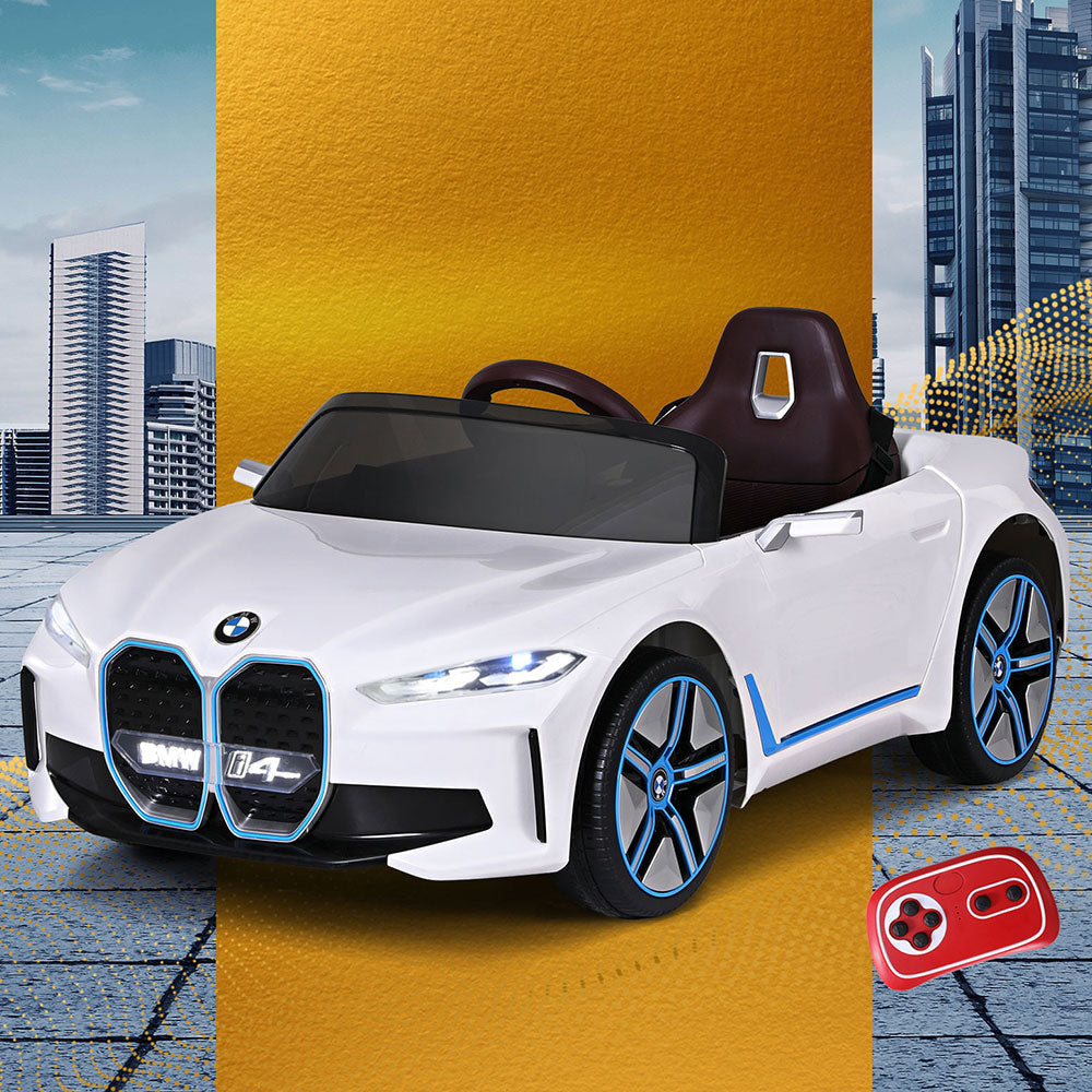 Kids Ride On Car BMW Licensed I4 Sports Remote Control Electric Toys 12V White Fast shipping sale