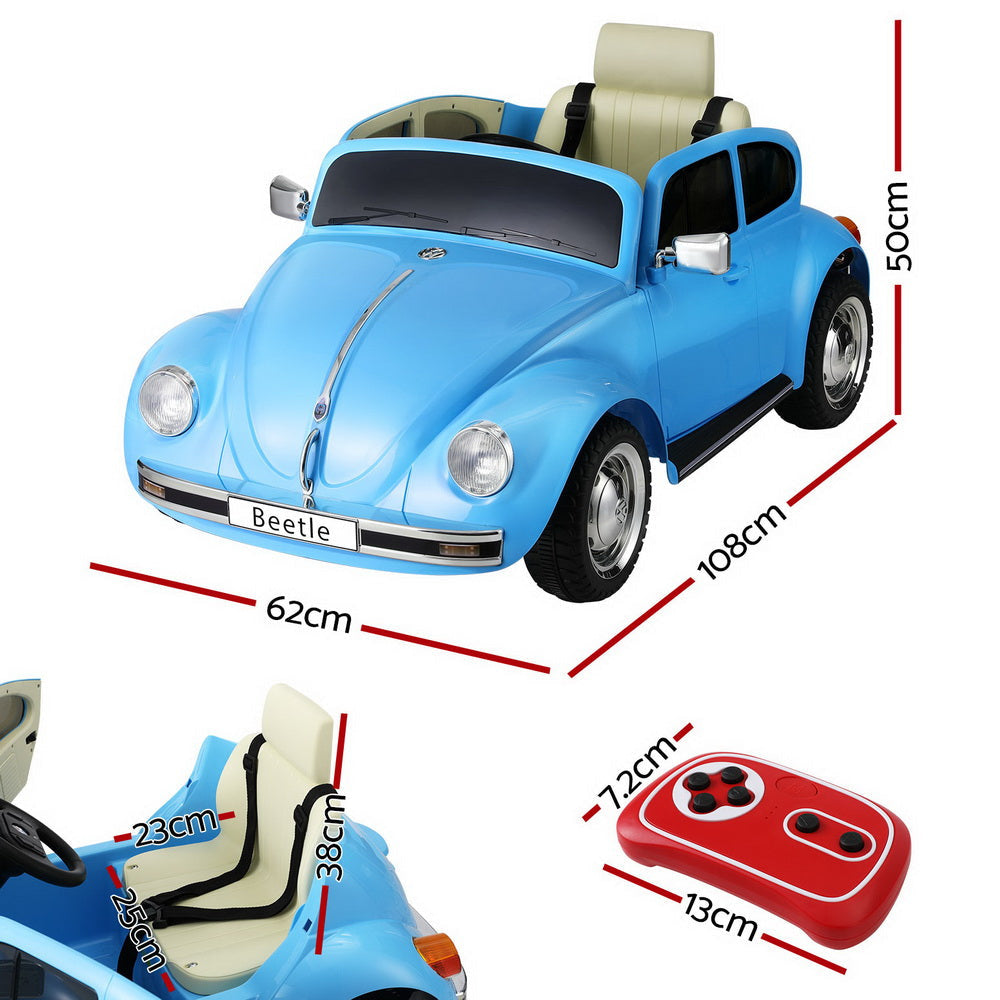 Kids Ride On Car Licensed Volkswagen Beetle Electric Toys Horn Remote 6V Blue Fast shipping sale