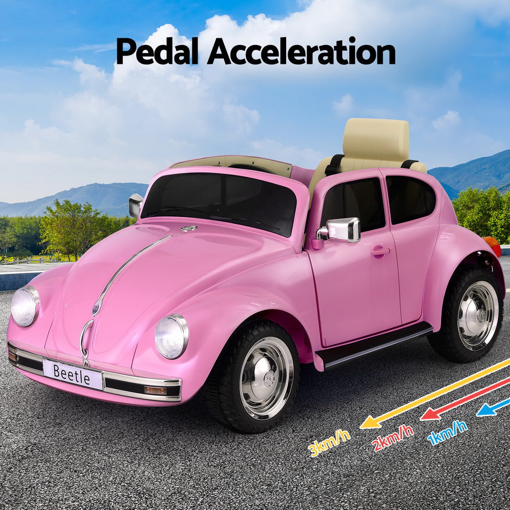 Kids Ride On Car Licensed Volkswagen Beetle Electric Toys Horn Remote 6V Pink Fast shipping sale