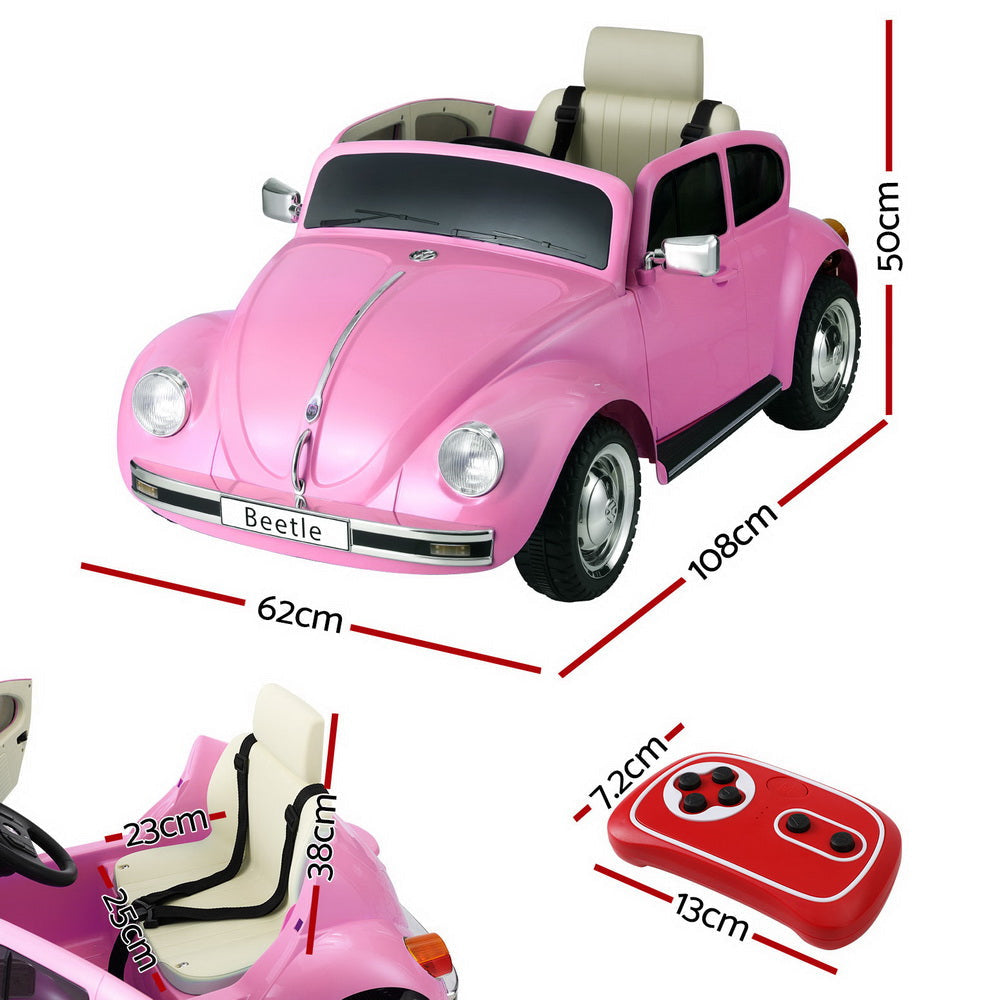 Kids Ride On Car Licensed Volkswagen Beetle Electric Toys Horn Remote 6V Pink Fast shipping sale