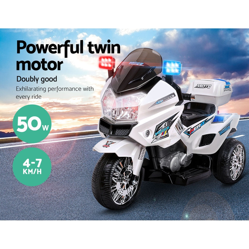 Kids Ride On Motorbike Motorcycle Car White Fast shipping sale