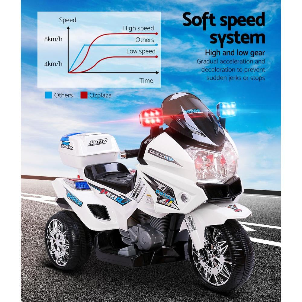 Kids Ride On Motorbike Motorcycle Car White Fast shipping sale