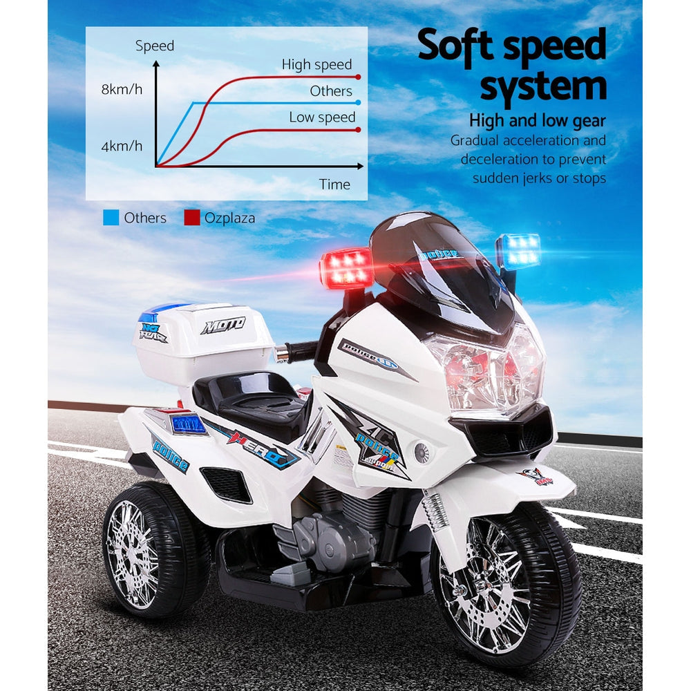 Kids Ride On Motorbike Motorcycle Car White Fast shipping sale