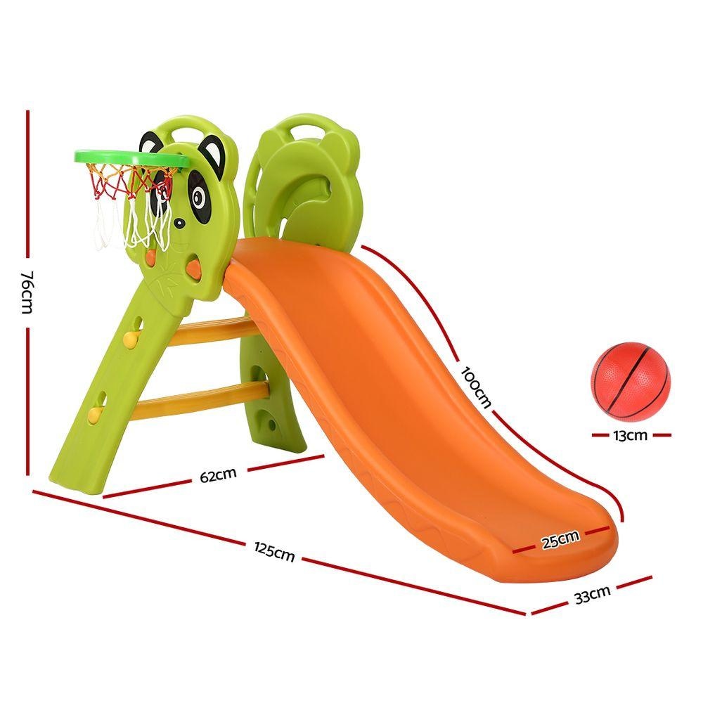 Kids Slide Basketball Hoop Activity Center Outdoor Toddler Play Set Orange Toys Fast shipping On sale