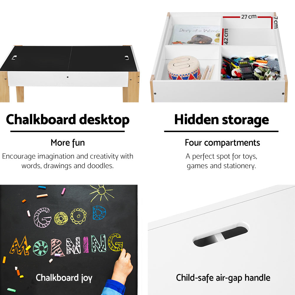 Kids Table and Chair Set Activity Chalkboard Toys Storage Desk Drawing Furniture Fast shipping On sale