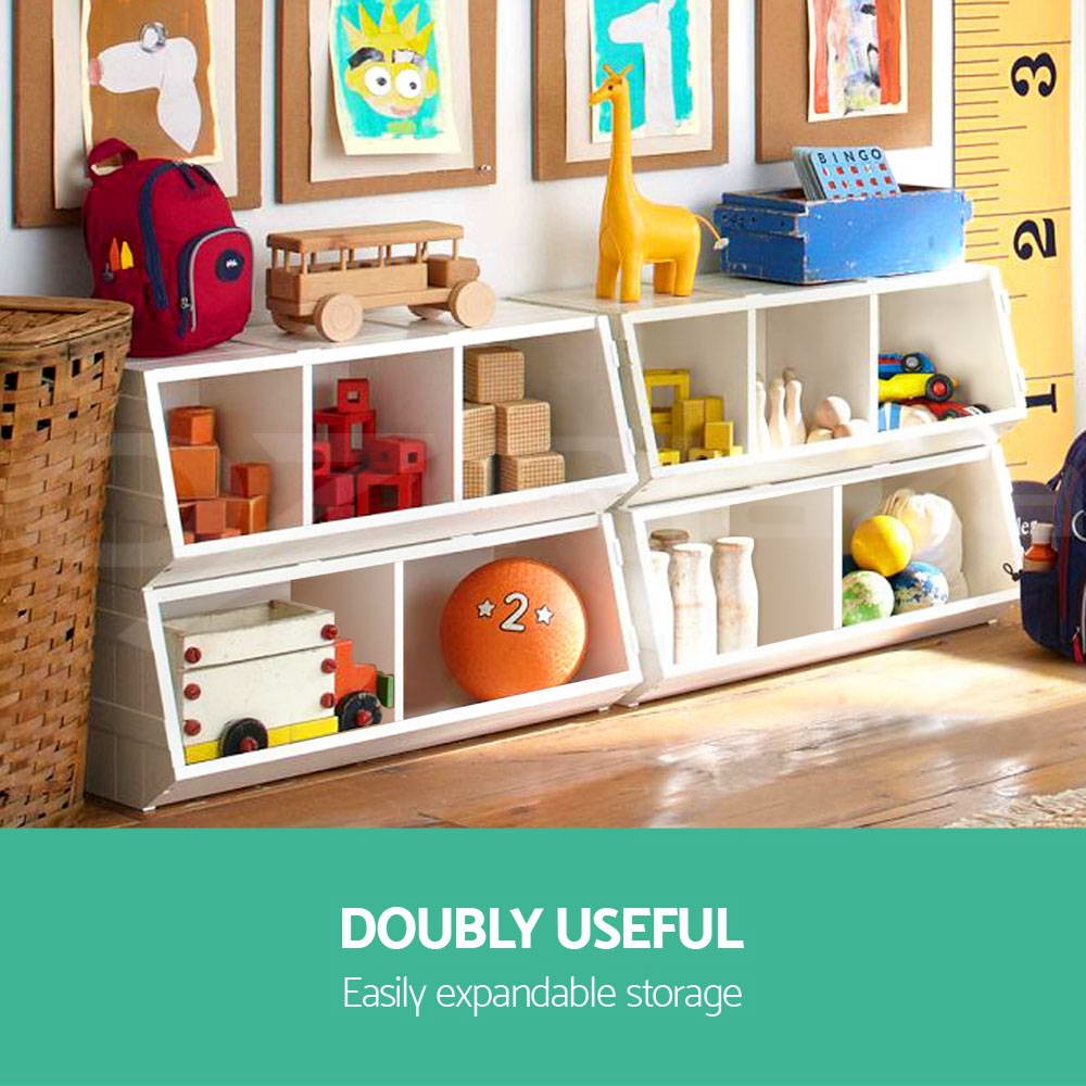 Kids Toy Box Stackable Bookshelf Storage Organiser Bookcase Shelf Furniture Fast shipping On sale
