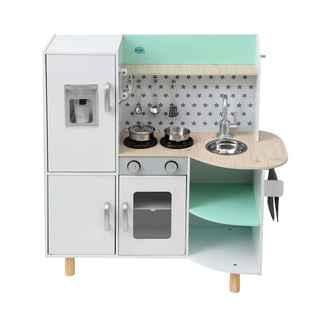 Kids Wooden Pretend Kitchen Play Sets Cooking Toys Oven Fridge 85CM Green Fast shipping On sale