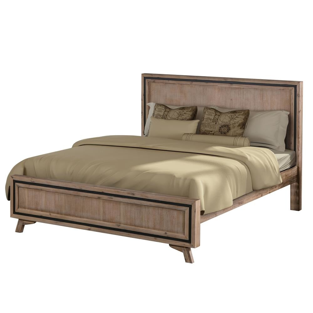 King Size Silver Brush Bed Frame in Acacia Wood Construction Fast shipping On sale