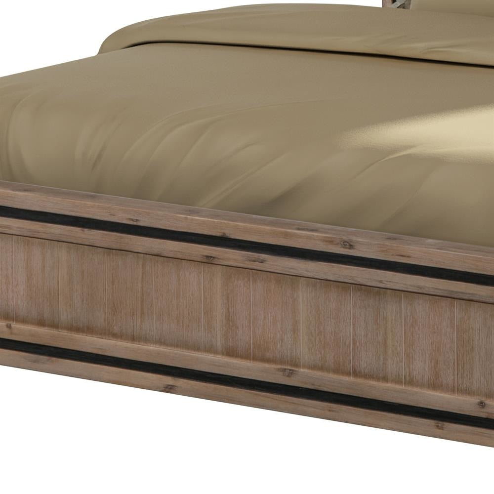 King Size Silver Brush Bed Frame in Acacia Wood Construction Fast shipping On sale