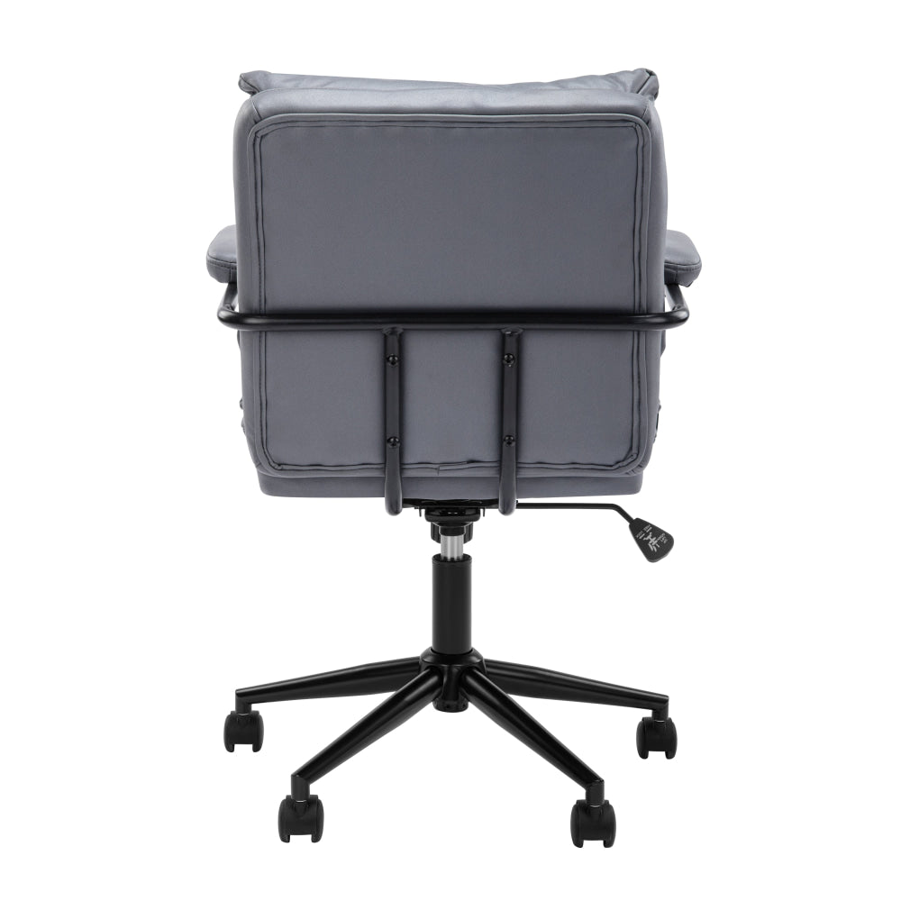 Kinsley Soft Pad PU Leather Office Task Desk Computer Chair Arms Rest Grey Fast shipping On sale