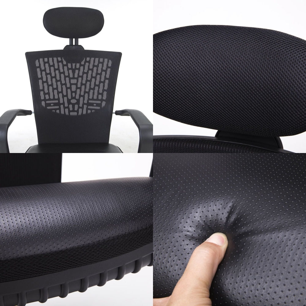 Korean Black Office Chair Ergonomic Chill Fast shipping On sale