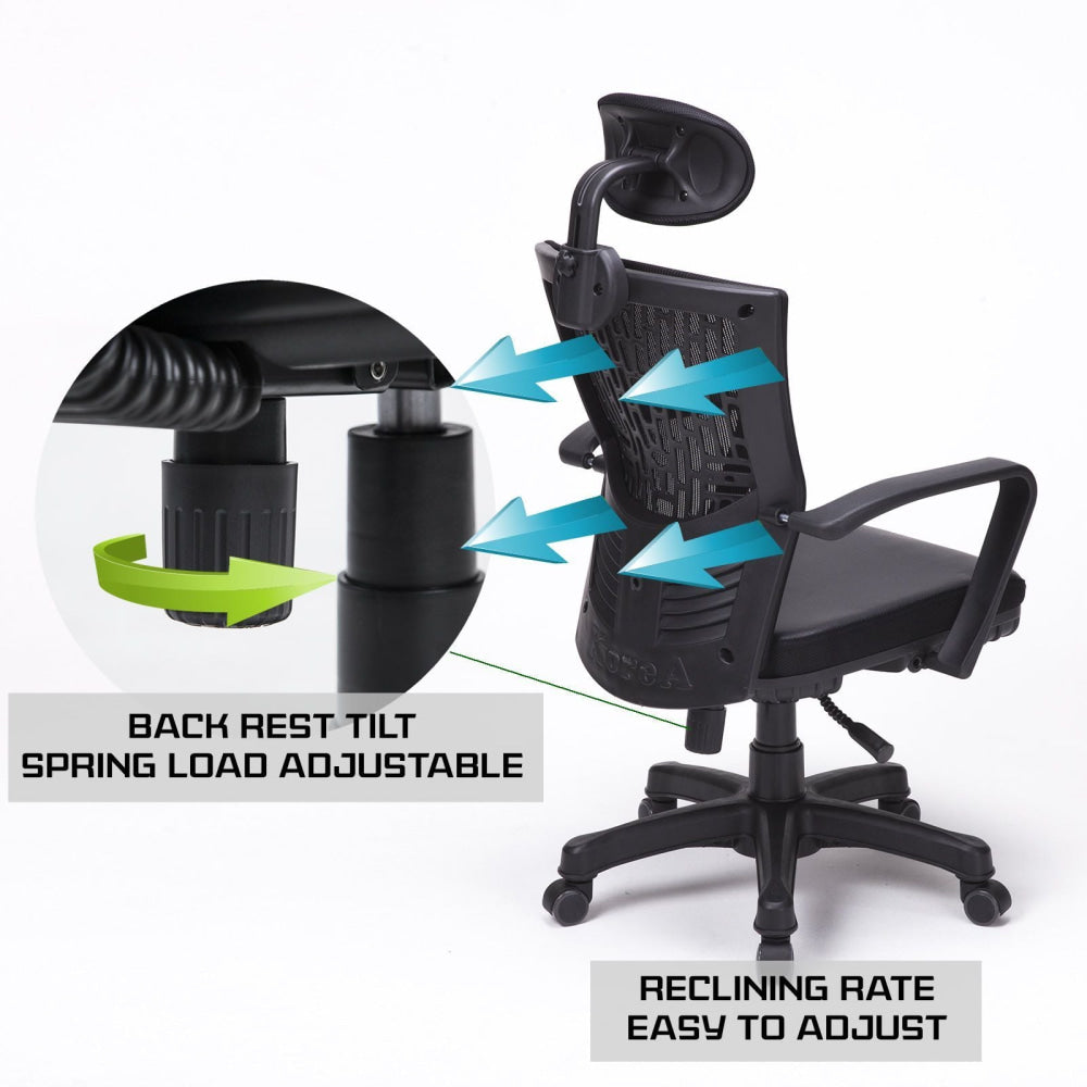 Korean Black Office Chair Ergonomic Chill Fast shipping On sale