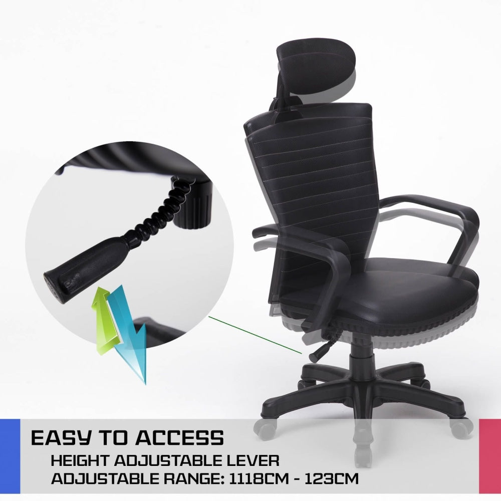 Korean Black Office Chair Ergonomic Cozy Fast shipping On sale