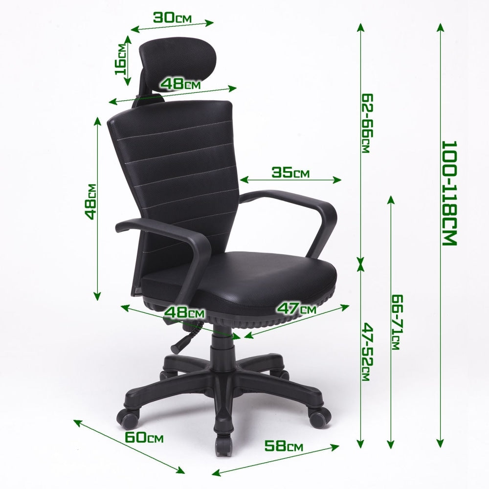 Korean Black Office Chair Ergonomic Cozy Fast shipping On sale