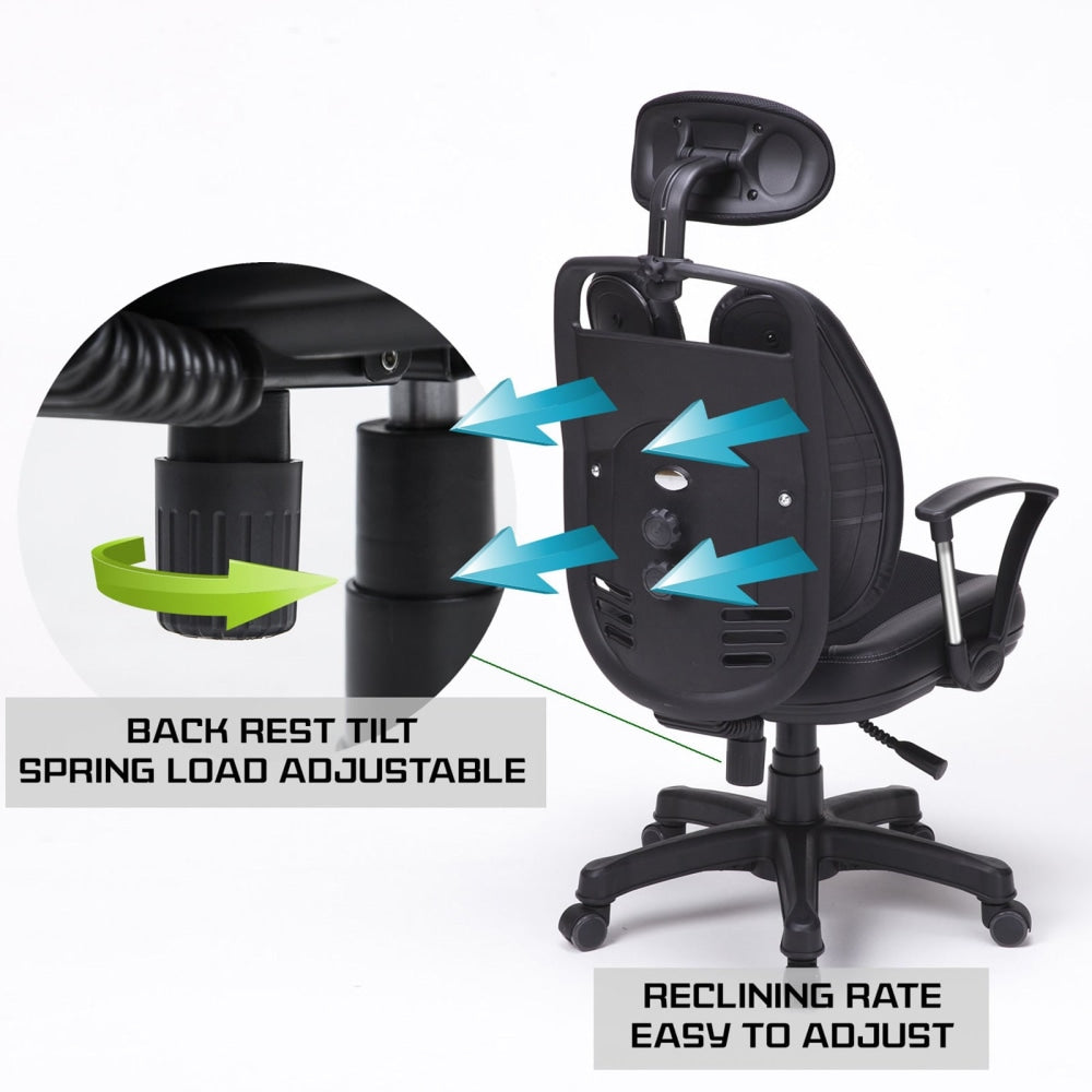 Korean Black Office Chair Ergonomic SUPERB Fast shipping On sale