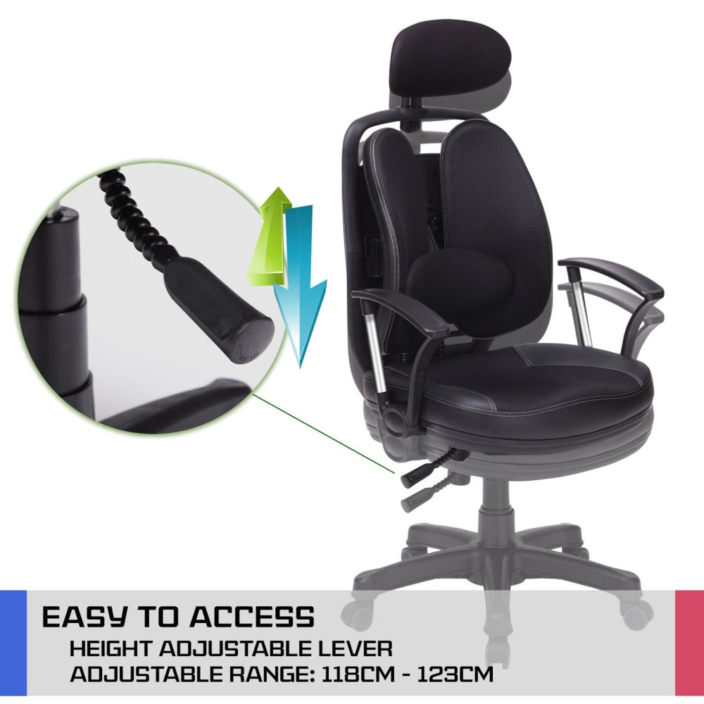 Korean Black Office Chair Ergonomic SUPERB Fast shipping On sale