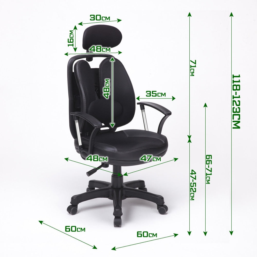 Korean Black Office Chair Ergonomic SUPERB Fast shipping On sale