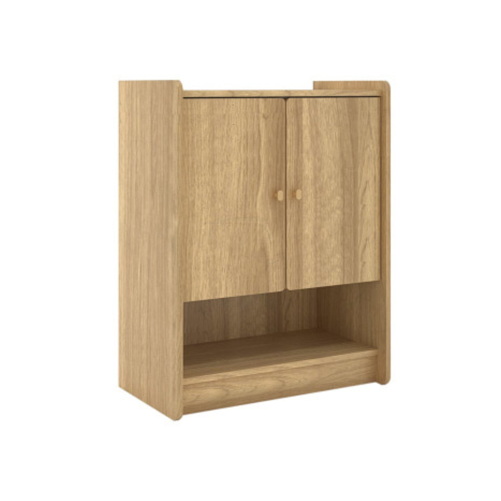 Kornas Wooden 2-Doors Shoe Cabinet Rack Storage Natural Fast shipping On sale